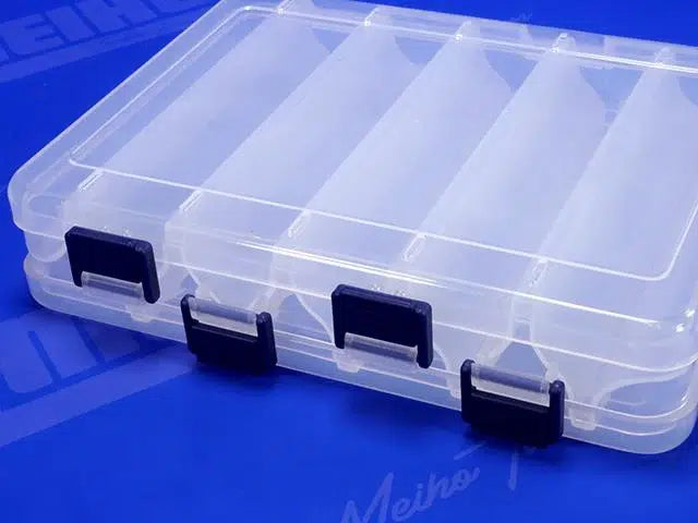 Кутия за примамки Meiho Reversible 145 с прозрачен дизайн и 10 отделения за съхранение на примамки.