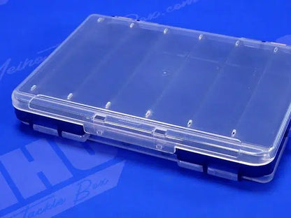 Кутия за примамки MEIHO REVERSIBLE F-86 CLEAR/NAVY с 10 отделения за воблери и примамки.