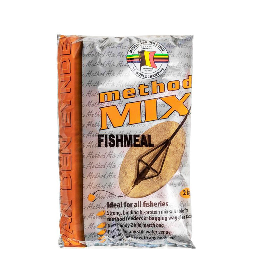 Захранка Van Den Eynde METHOD MIX FISHMEAL - 2kg, перфектна за риболов на шаран и големи риби.