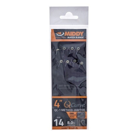Вързани куки MIDDY Q-Curve Method-Wafter Hair Rigs - 8 броя в пакет