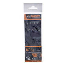 Вързани куки MIDDY Q-Curve Method-Wafter Hair Rigs - 8 броя в пакет - опаковка с поводи за риболов.
