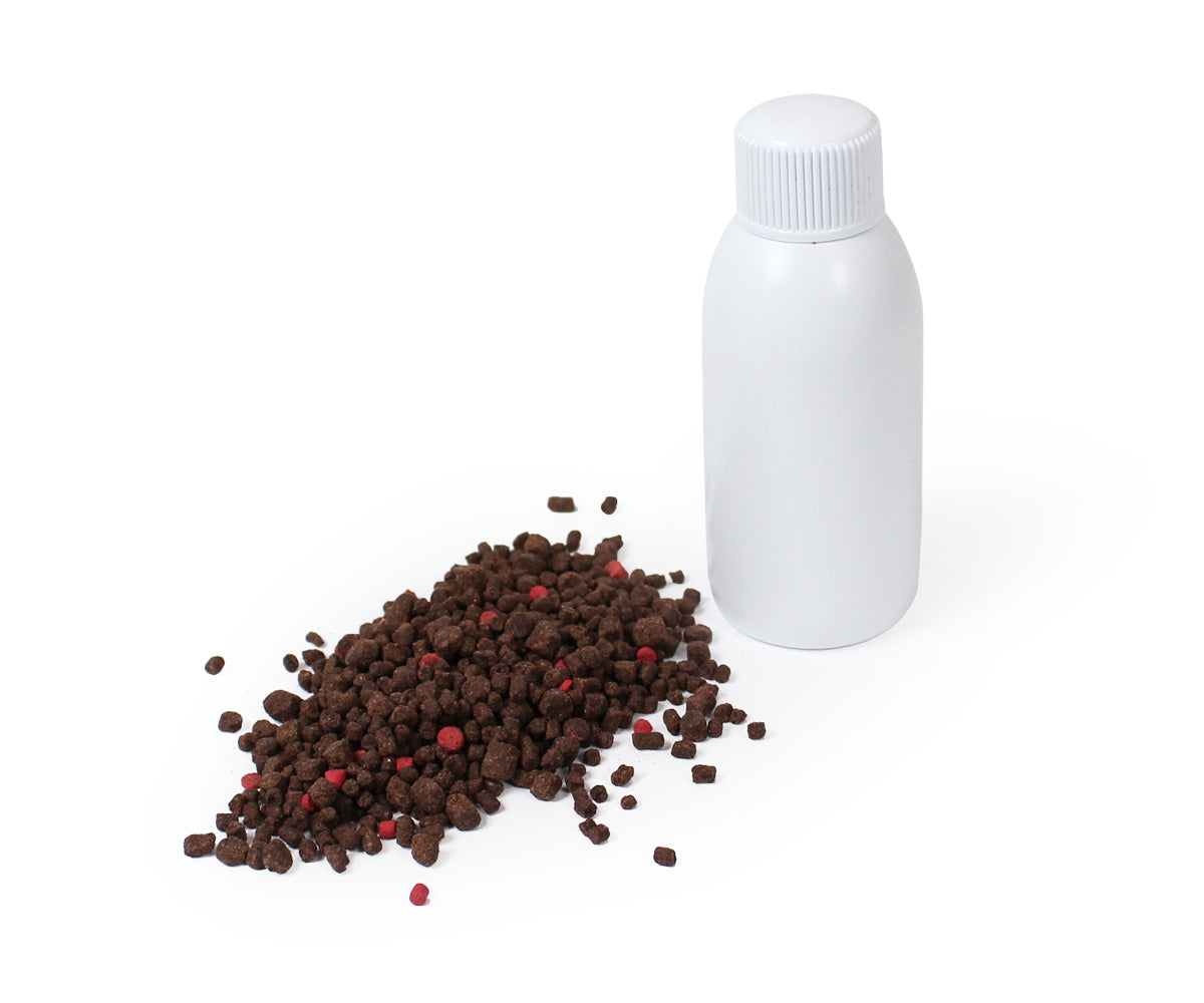 Микро пелети микс + Течен ароматизатор FILSTAR Premium Carp Method Feeder - 800g в бял флакон с пелети