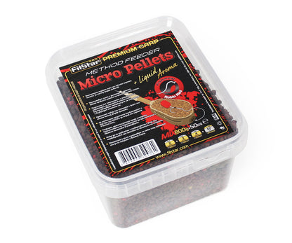 Микро пелети микс + Течен ароматизатор FILSTAR Premium Carp Method Feeder - 800g с Robin Red