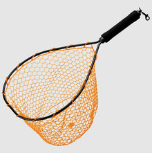 Кеп SMITH RUBBER NET 0712 с къса дръжка и здрава силиконова мрежа, оранжев цвят, идеален за риболов.