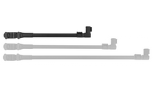 Прикачно PRESTON Offbox Feeder Arm - Short displayed in black and grey.