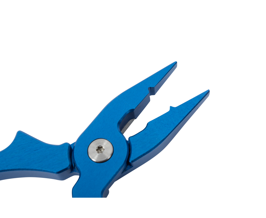 Клещи PRESTON Shot/Stotz Pliers in blue, showcasing the precision tips for effective handling and gripping.