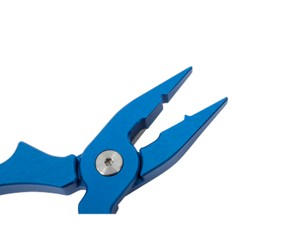 Клещи PRESTON Shot/Stotz Pliers in blue, showcasing the precision tips for effective handling and gripping.