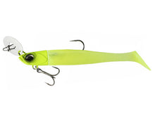 Силиконова примамка с джиг глава Duo BAY RUF CHATTER SHAD - 8.9cm/18.0gr с жълто тяло и тройни куки.
