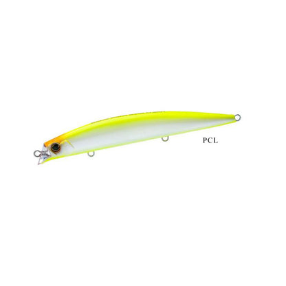 Морски воблер DUEL F1195 Shallow Runner F120 - 12.0cm/17gr с жълт и бял цвят, тип PCL, отличен за морски риболов.