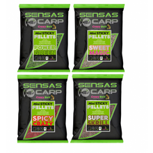 Пелети SENSAS Mini Sticky Pellets - 700gr/2mm в четири варианта: Power Green, Sweet Magic, Spicy Crazy и Super Skill.