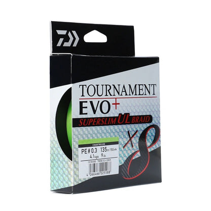 Плетено влакно DAIWA TOURNAMENT 8 BRAID EVO+ SUPERSLIM CHARTREUSE (жълто) - 135m