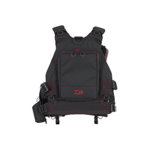 Плуващ елек DAIWA DF-6224 Float Game Vest - Черно/Червено, черен риболовен елек с червени акценти
