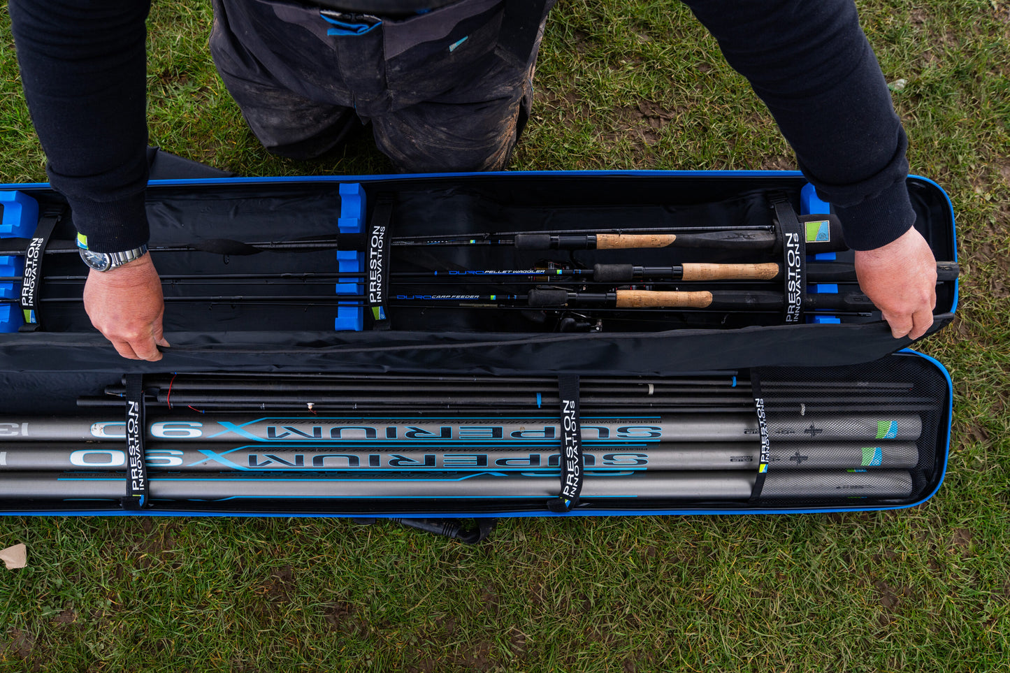 Твърд калъф PRESTON HARDCASE ROD SAFE, удобно съхранение на въдици и риболовни аксесоари.