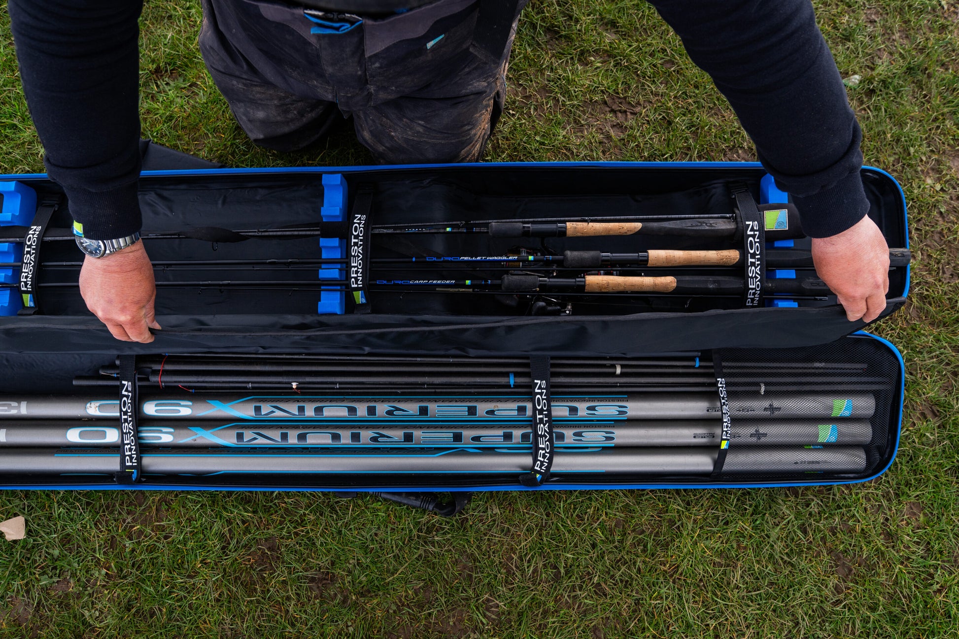 Твърд калъф PRESTON HARDCASE ROD SAFE, удобно съхранение на въдици и риболовни аксесоари.