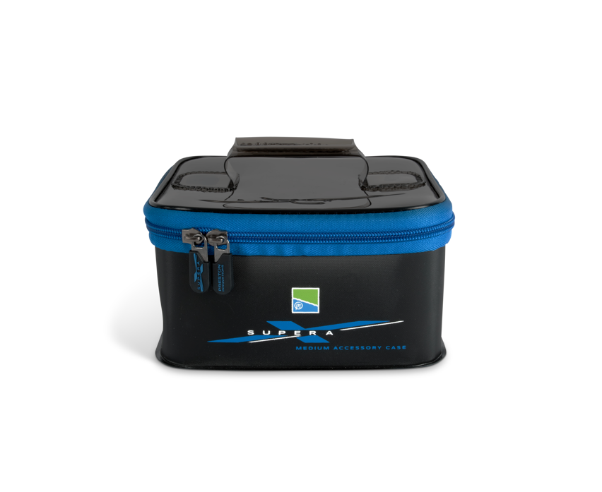 Кутия PRESTON Supera Medium Eva Accessory Case for organizing fishing accessories and gear.