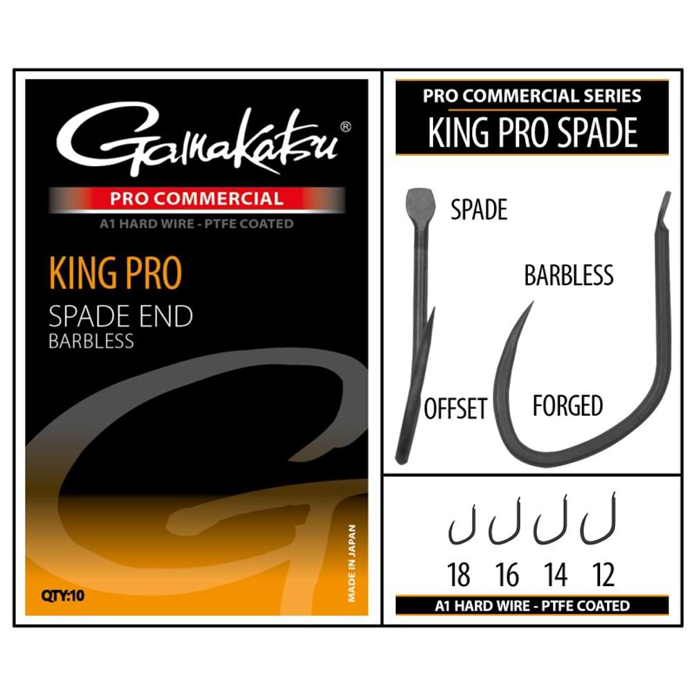Куки GAMAKATSU PRO-C KING PRO SPADE A1 PTFE - BLACK