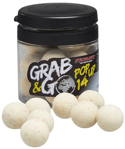 Плуващи топчета STARBAITS POP-UP G&G - GARLIC - 14MM в опаковка, отлично плаващи с чеснов аромат.