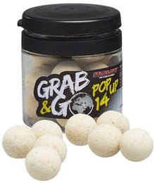 Плуващи топчета STARBAITS POP-UP G&G - GARLIC - 14MM в опаковка, отлично плаващи с чеснов аромат.