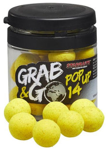 Плуващи топчета STARBAITS POP-UP G&G - SCOPEX - 14MM в жълт цвят, представени в опаковка от 20 гр.