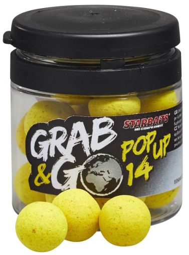 Плуващи топчета STARBAITS POP-UP G&G - SWEET CORN - 14MM в опаковка от 20 гр с флуоресцентен жълт цвят.