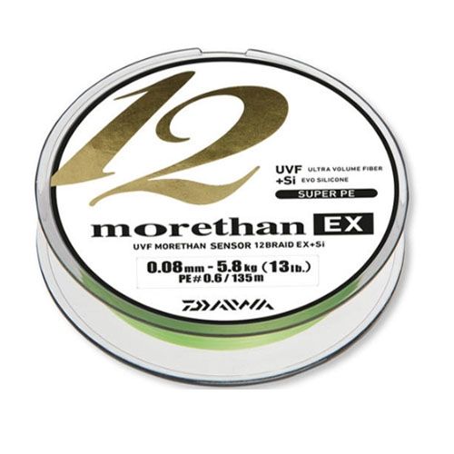 Плетеный шнур Daiwa MORETHAN 12 BRAID EX+SI LIME GREEN (зелено) - 135m
