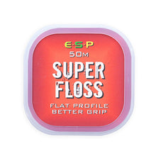 Конец ESP Super Floss - 50м, опаковка с червен дизайн, текст "FLAT PROFILE BETTER GRIP".