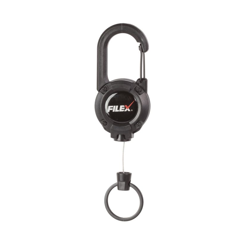 Клипс (Йо-Йо) Fil Fishing POWER RETRACTABLE LANYARD с черен механизъм и закопчалка за инструменти.