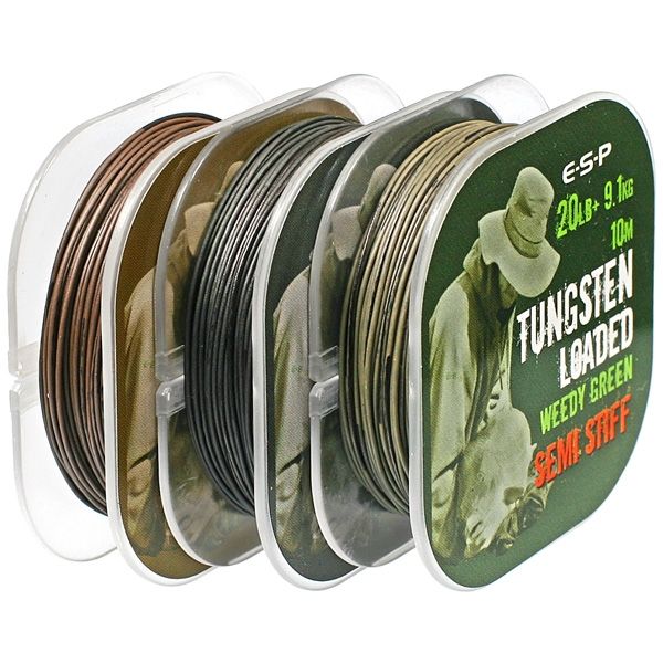 Шаранджийски повод със силиконово покритие ESP Tungsten Loaded Semi Stiff 20lb/10m