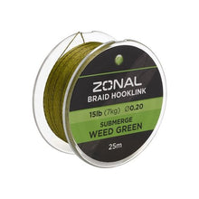 Плетено влакно за повод KODEX Zonal Submerge 15lb/25m - Weed Green на макара с размер 0.20mm и дължина 25 метра.