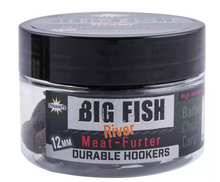 Меки пелети DYNAMITE BAITS Big Fish River MEAT-FURTER - 12mm in a jar, suitable for durable hook fishing.
