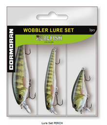 Комплект воблери CORMORAN REALFISH Lure Set PERCH, три примамки с реалистичен дизайн и остри куки.