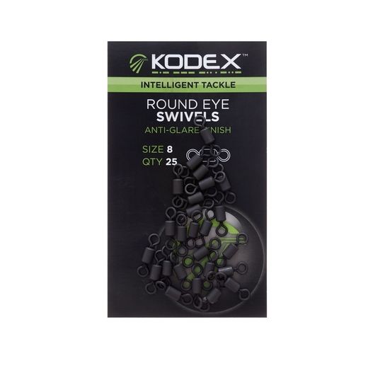 Ролкови вирбели Kodex Round Eye Swivels No 8 - 25 бр в опаковка