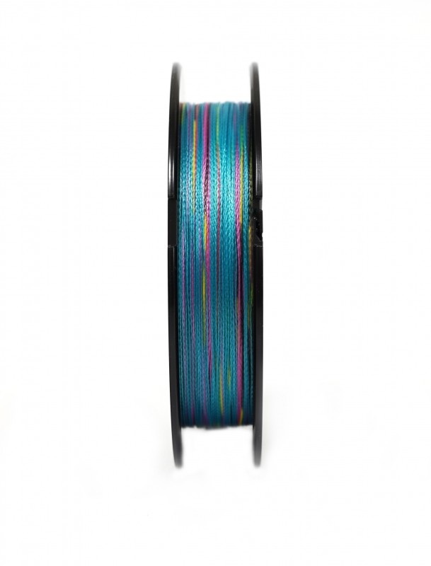 Плетено влакно Daiwa J-BRAID X4 MULTICOLOR - 150м на макара с многоцветно влакно.