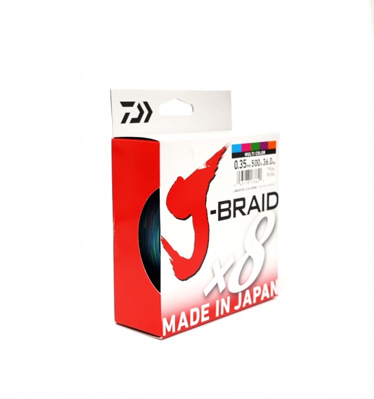 Braided line Daiwa J-BRAID X8 MULTICOLOUR (multicolour) - 500m