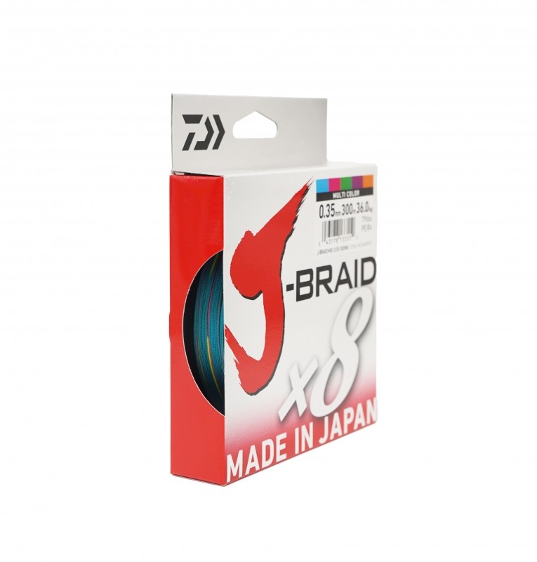Плетено влакно Daiwa J-BRAID X8 MULTICOLOUR (мултиколор) - 300m