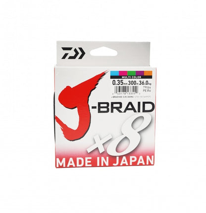 Плетено влакно Daiwa J-BRAID X8 MULTICOLOUR (мултиколор) - 300m