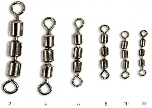 Троен ролков вирбел Lineaeffe Connected Rolling Swivels  - 12 броя в опаковка