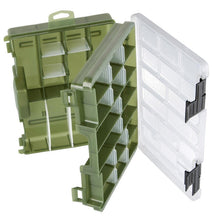 Двойна кутия за блесни и аксесоари - Cormoran Tackle Box - Модел 10018, показваща двустранен дизайн с множество отделения.