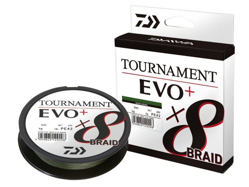 Плетено влакно Daiwa TOURNAMENT X8 BRAID EVO+ DARK GREEN (тъмно зелено) - 135м