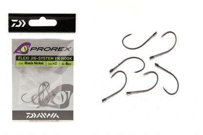 Офсетни куки DAIWA PROREX FLEXI JIG-SYSTEM FN HOOK -  6 бр в опаковка