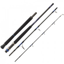Въдица за морски риболов - Daiwa SALTIGA AIR PORTABLE с модулен дизайн и черен ергономичен дръжка.