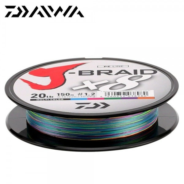 Плетено влакно Daiwa J-BRAID X8 MULTICOLOUR (мултиколор) - 150m