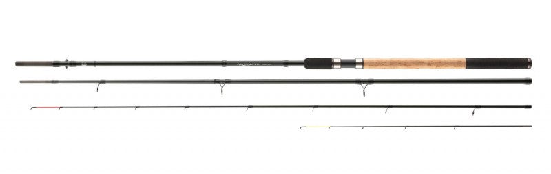 Фидер въдица Daiwa 22 AQUALITE FEEDER - 3.90m/120gr - изображение на въдицата с графитна конструкция и функционални водачи.