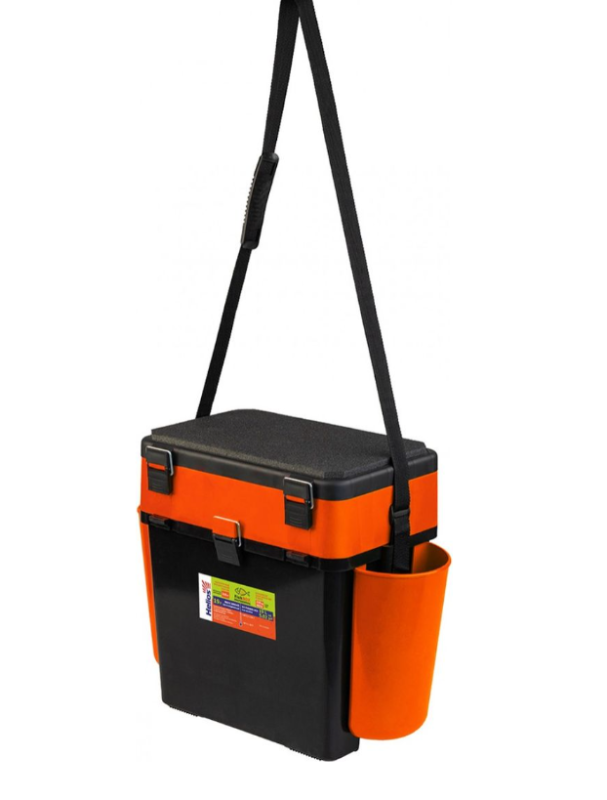 Двусекционен сандък за зимен риболов Helios - 19L (оранжев)