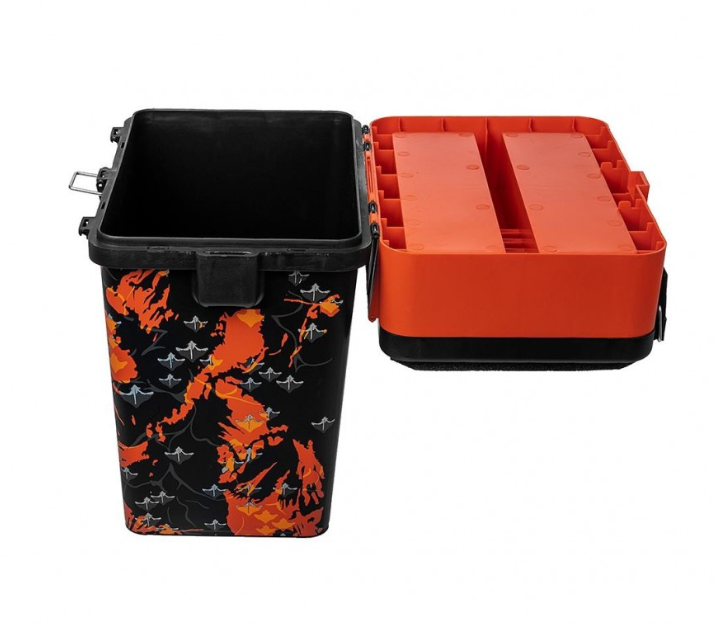 Двусекционен сандък за зимен риболов Helios SHARK - 19L (оранжев)