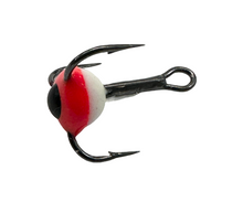 UV тройка за зимна блесна MUSTAD, тройна кука с UV боя за подледен риболов.
