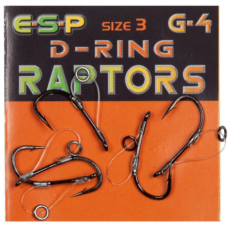 Куки за Carp Fishing ESP RAPTORS D-RING G-4 HOOK - No5 / 5бр