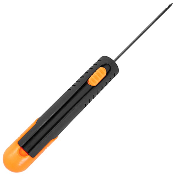 Игла - AVID TITANIUM RETRACTA - HARD BAIT HAIR NEEDLE, черен и оранжев инструмент с ергономична дръжка.