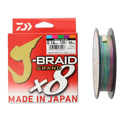 Плетено влакно Daiwa J-BRAID GRAND X8 MULTICOLOUR (мултиколор) - 150m