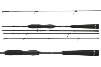 Спининг въдица DAIWA 23 MEGAFORCE TRAVEL SPIN - 2.25m/7-25gr - 5 секции, вид от различни ъгли, идеална за пътувания.
